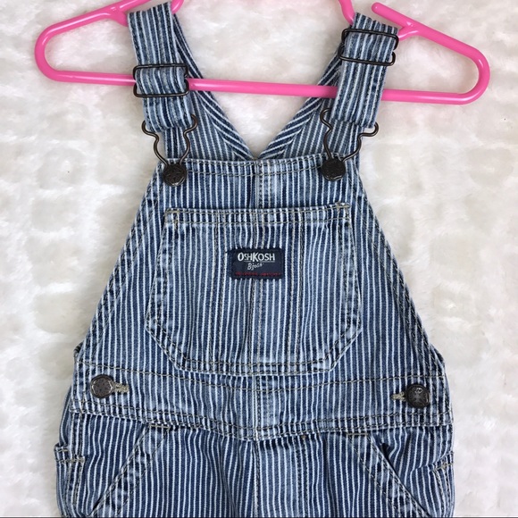 OshKosh B'gosh Hickory Stripe Overalls Vestbak 18M - Picture 2 of 8